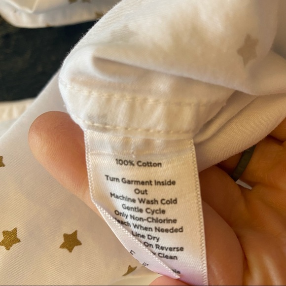 Talbots white button down gold stars petite - Picture 6 of 7